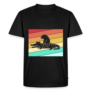 Capybara Capibara - T-shirt Premium bio Homme - noir - Devant - Nico (187cm)