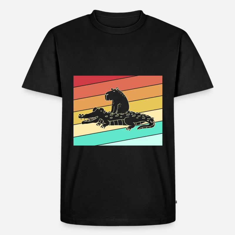 Capybara Capibara - Männer Premium Bio T-Shirt - Schwarz