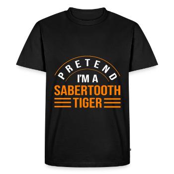 Tigre préhistorique à dents de sabre - T-shirt Premium bio Homme - noir - Devant - Nico (187cm)