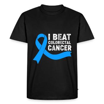 Côlon, Cancer, Gros Intestin - T-shirt Premium bio Homme - noir - Devant - Nico (187cm)