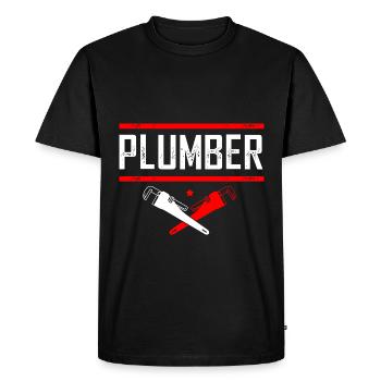 Plumber Plumber - Men's Premium Organic T-Shirt - black - Front - Nico (187cm)