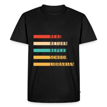 Bookworm Library Reading - Men's Premium Organic T-Shirt - black - Front - Nico (187cm)