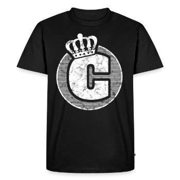 Stylish letter C with crown - Men's Premium Organic T-Shirt - black - Front - Nico (187cm)