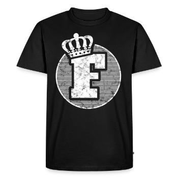 Stylish letter F with crown - Men's Premium Organic T-Shirt - black - Front - Nico (187cm)