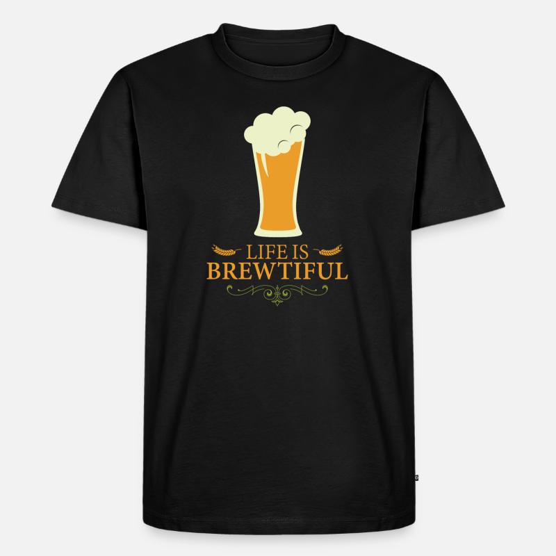 BREWTIFUL BIER BEER - Männer Premium Bio T-Shirt - Schwarz