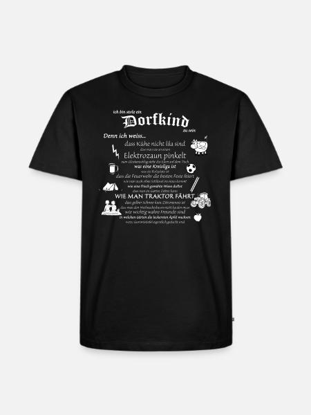 Stolzes Dorfkind - Männer Premium Bio T-Shirt - Schwarz