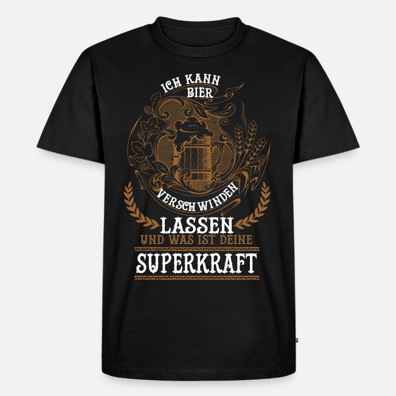Bier - Männer Premium Bio T-Shirt - Schwarz