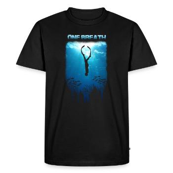 Freediving Freediving T-Shirt Apnea One Breath - Men's Premium Organic T-Shirt - black - Front - Nico (187cm)