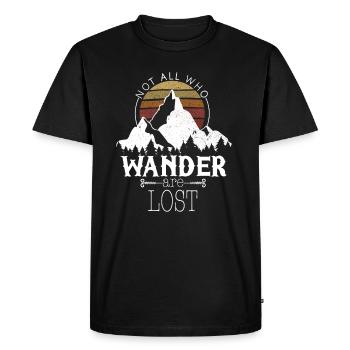 Hiking - mountains holidays nature gift - Men's Premium Organic T-Shirt - black - Front - Nico (187cm)