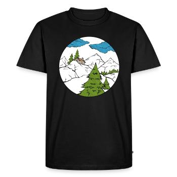 mountain hut - Men's Premium Organic T-Shirt - black - Front - Nico (187cm)