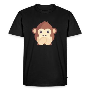 émoticône de singe mignon - T-shirt Premium bio Homme - noir - Devant - Nico (187cm)