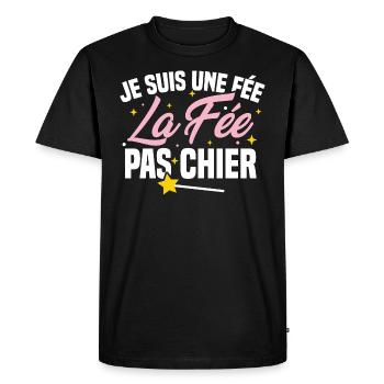 Je suis une fée la fée pas chier - T-shirt Premium bio Homme - noir - Devant - Nico (187cm)