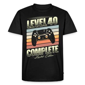 40th Birthday Level 40 Édition limitée complète - T-shirt Premium bio Homme - noir - Devant - Nico (187cm)