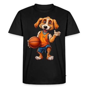 Joueur de basket-ball canin - T-shirt Premium bio Homme - noir - Devant - Nico (187cm)