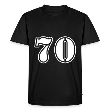 Symbole de 70 chiffres - T-shirt Premium bio Homme - noir - Devant - Nico (187cm)