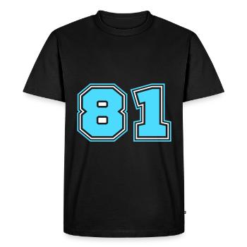 Numéro 81 - T-shirt Premium bio Homme - noir - Devant - Nico (187cm)