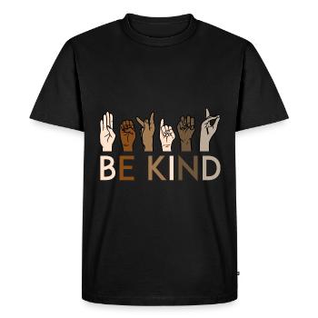 Be Kind American Sign Language ASL Teacher - Men's Premium Organic T-Shirt - black - Front - Nico (187cm)