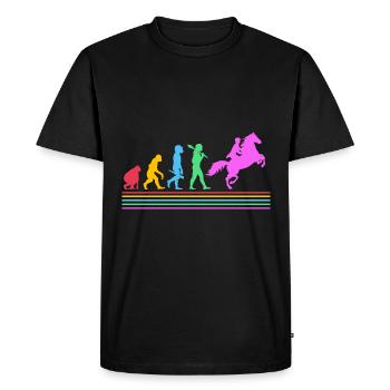 Évolution des courses de chevaux - T-shirt Premium bio Homme - noir - Devant - Nico (187cm)