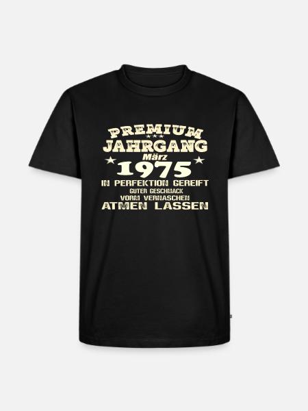 1975 Perfektion - Männer Premium Bio T-Shirt - Schwarz