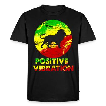 Lion Rasta - T-shirt Premium bio Homme - noir - Devant - Nico (187cm)