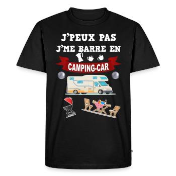 Camping-car humour je me barre en camping-car - T-shirt Premium bio Homme - noir - Devant - Nico (187cm)