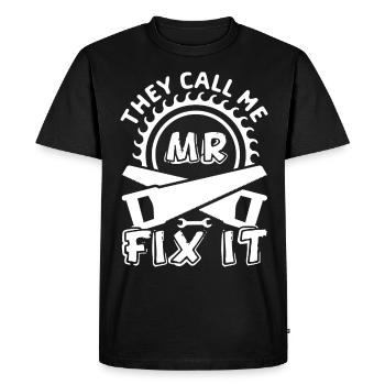 Il répare tout, il est l’artisan de la maison - T-shirt Premium bio Homme - noir - Devant - Nico (187cm)