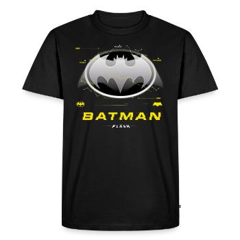 The Flash Logo Batman Classique En Gris - T-shirt Premium bio Homme - noir - Devant - Nico (187cm)