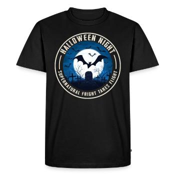 Drôle de nuit d’Halloween Fantôme effrayant effrayant - T-shirt Premium bio Homme - noir - Devant - Nico (187cm)