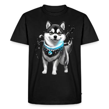Contrastes Forme Caractère: Shiba Inu en noir - T-shirt Premium bio Homme - noir - Devant - Nico (187cm)
