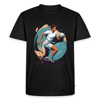Handball Player Streetwear Iconic Style Design - Men's Premium Organic T-Shirt - black - Front - Nico (187cm)