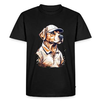 Golfeur Chien Esthétique Golfeur Streetwear - T-shirt Premium bio Homme - noir - Devant - Nico (187cm)