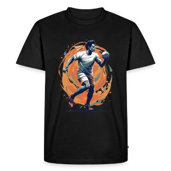 Joueur de handball Streetwear Style iconique - T-shirt Premium bio Homme - noir - Devant - Nico (187cm)