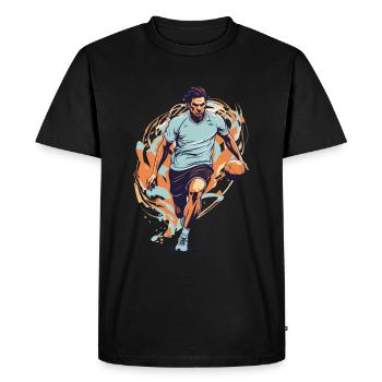 Joueur de handball Streetwear Style iconique - T-shirt Premium bio Homme - noir - Devant - Nico (187cm)
