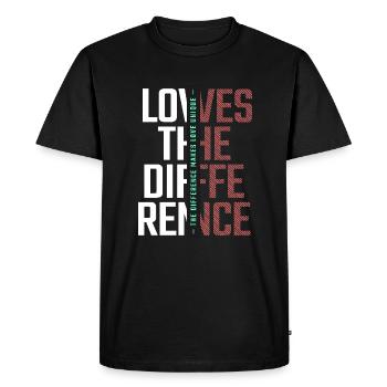Love makes the difference Unique love - Men's Premium Organic T-Shirt - black - Front - Nico (187cm)