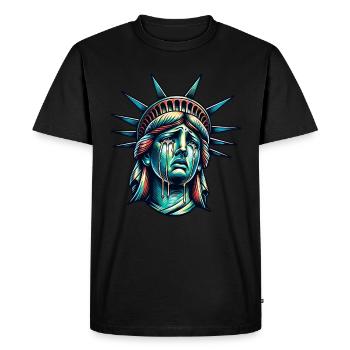 Tears of Liberty – Statue of Liberty Artwork - Men's Premium Organic T-Shirt - black - Front - Nico (187cm)