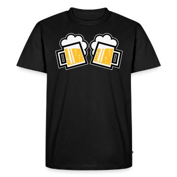 2 chopes à bière bavaroise Prosten (chopes à bière / 3C) - T-shirt Premium bio Homme - noir - Devant - Nico (187cm)