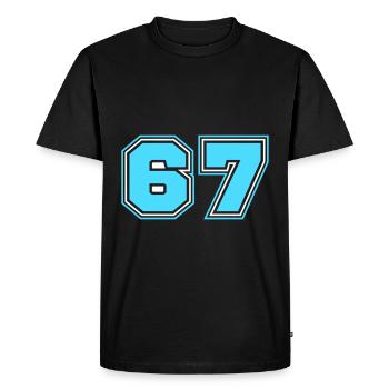 67 Number number - Men's Premium Organic T-Shirt - black - Front - Nico (187cm)