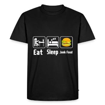 Mangez de la malbouffe de sommeil - T-shirt Premium bio Homme - noir - Devant - Nico (187cm)