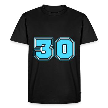 30 Number number - Men's Premium Organic T-Shirt - black - Front - Nico (187cm)