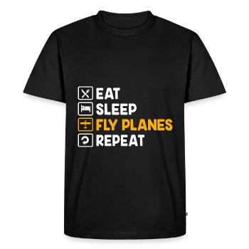 Model Airplane Model Airplane - Men's Premium Organic T-Shirt - black - Front - Nico (187cm)