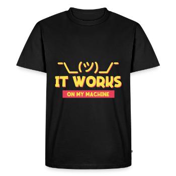 IT support and programmer joke for coders - Men's Premium Organic T-Shirt - black - Front - Nico (187cm)