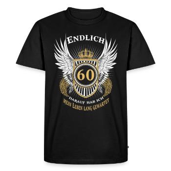Cadeau d'anniversaire 60 - T-shirt Premium bio Homme - noir - Devant - Nico (187cm)