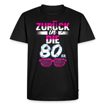 80er Jahre - Männer Premium Bio T-Shirt - Schwarz - Vorne - Nico (187cm)