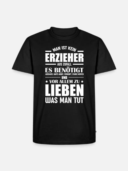 Erzieher Spruch Kindergarten - Männer Premium Bio T-Shirt - Schwarz