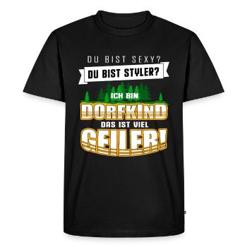 Dorfkind Dorfkinder Landwirtschaft Lustig Geschenk - Männer Premium Bio T-Shirt - Schwarz - Vorne - Nico (187cm)