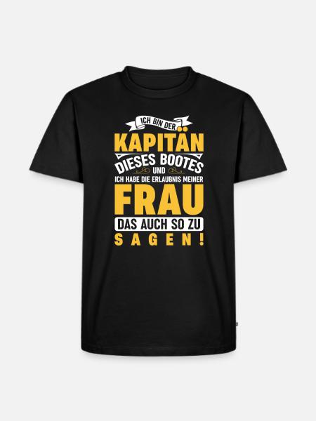Boot Urlaub Kapitän - Männer Premium Bio T-Shirt - Schwarz