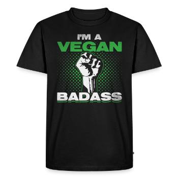 Vegan Veganer Veganerin - Männer Premium Bio T-Shirt - Schwarz - Vorne - Nico (187cm)