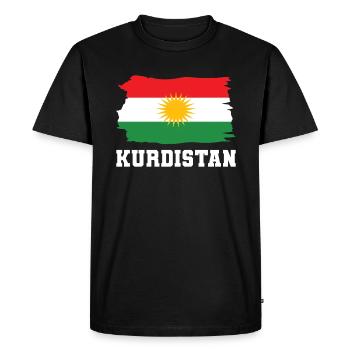 Drapeau kurde kurde kurde kurde son biji - T-shirt Premium bio Homme - noir - Devant - Nico (187cm)