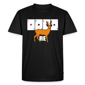 RE Doppelkopf Kreuz Dame Geschenk Kartenspieler - Männer Premium Bio T-Shirt - Schwarz - Vorne - Nico (187cm)