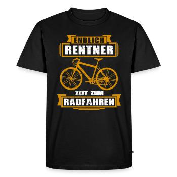 Endlich Rentner - Zeit zum Radfahren - Männer Premium Bio T-Shirt - Schwarz - Vorne - Nico (187cm)